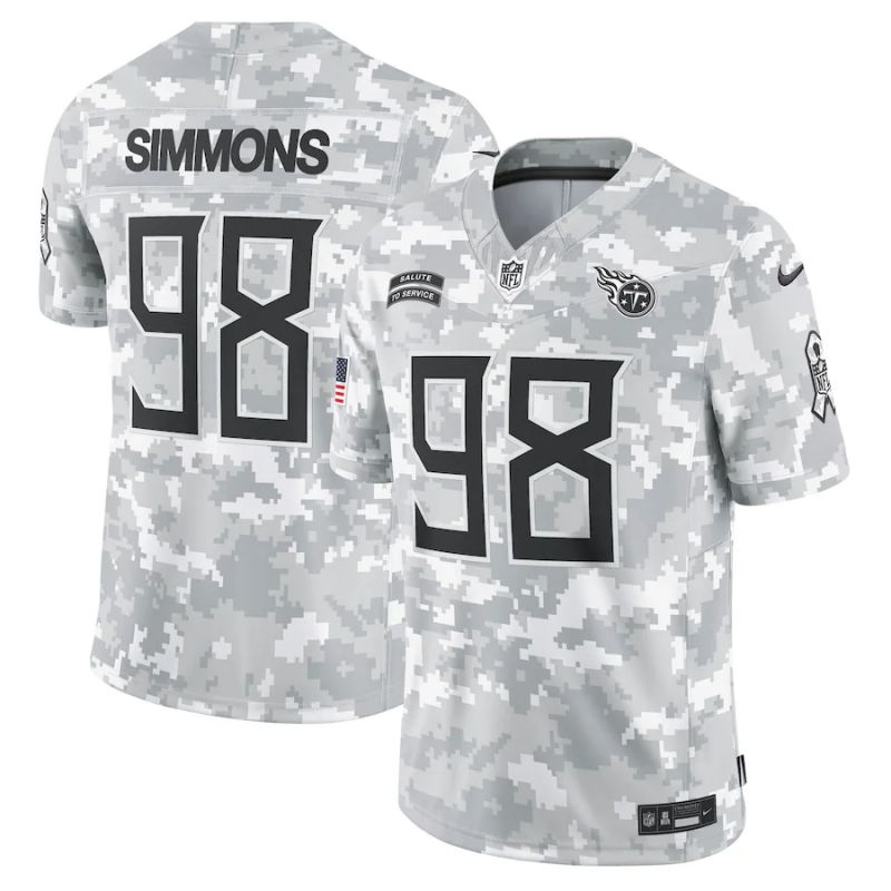 Men Tennessee Titans #98 Simmons Nike Arctic Camo 2024 Salute to Service Limited NFL Jersey